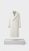 Double-Breasted Overcoat in Cloud White