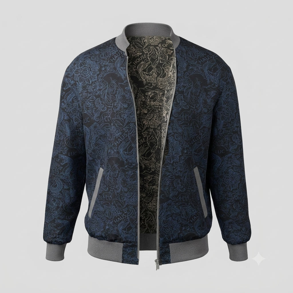 Chenonceau- Reversible Silk Bomber Jacket (H/T)